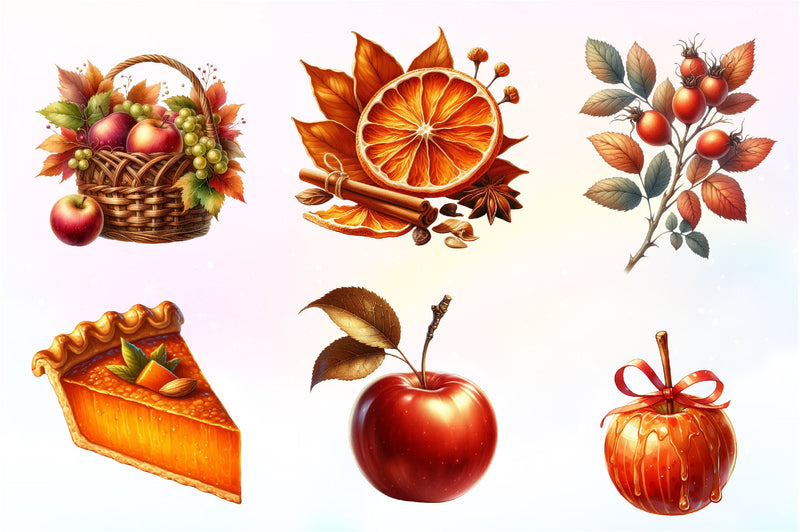 Autumn Fruits Clipart Bundle - CraftNest - Digital Crafting and Art