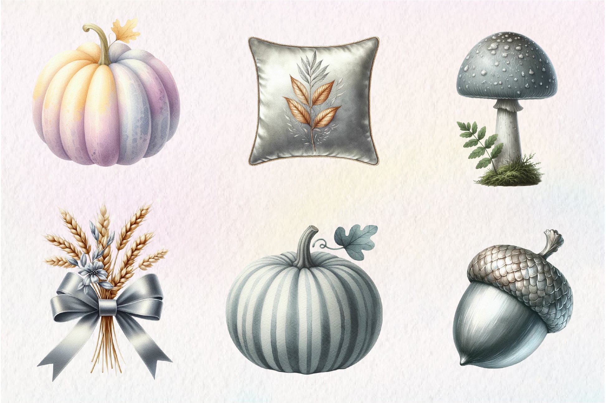 Silver Autumn Clipart Bundle - CraftNest - Digital Crafting and Art