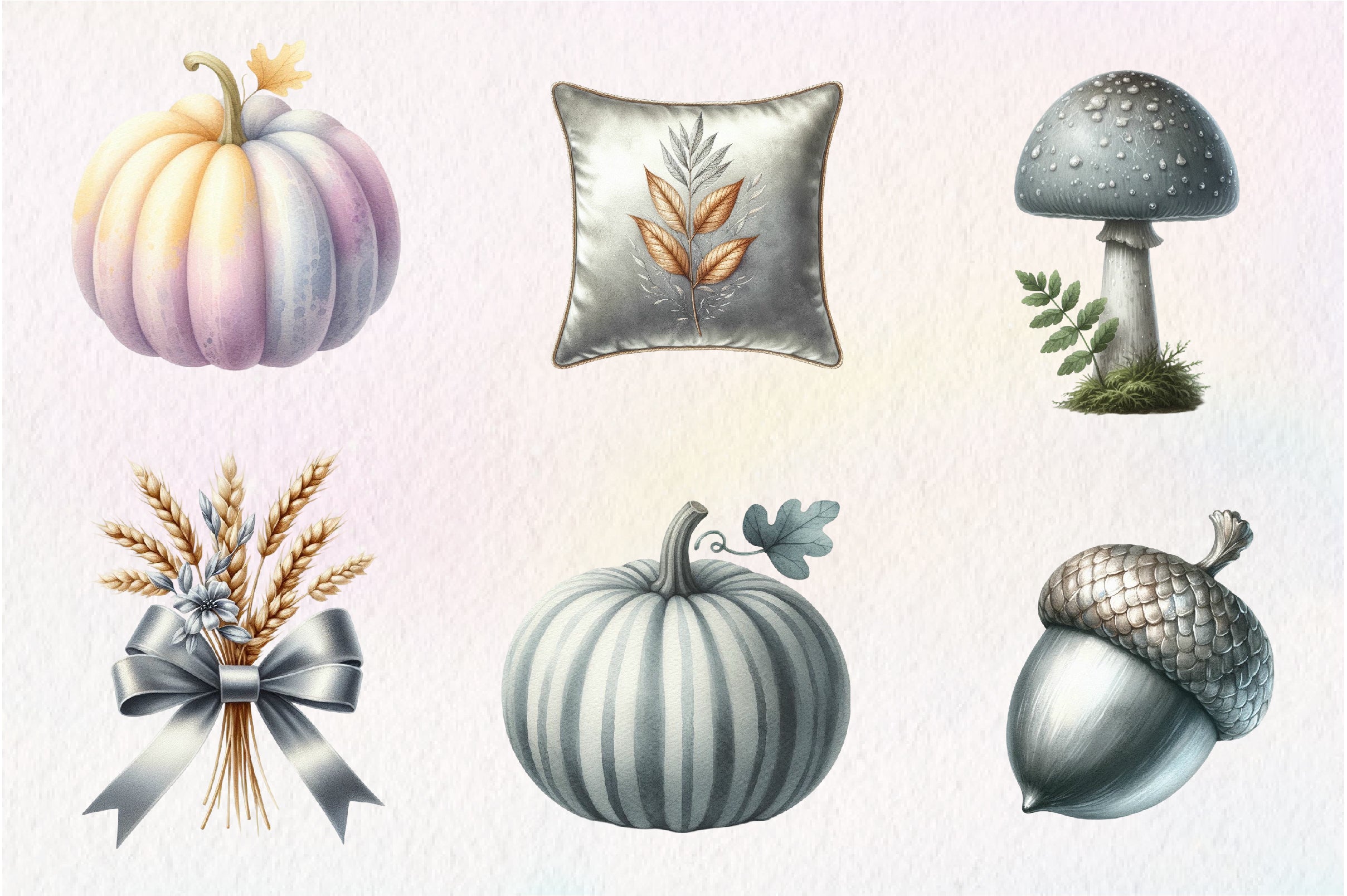 Silver Autumn Clipart Bundle - CraftNest - Digital Crafting and Art