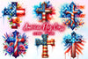 USA American Flag Cross Clipart Bundle