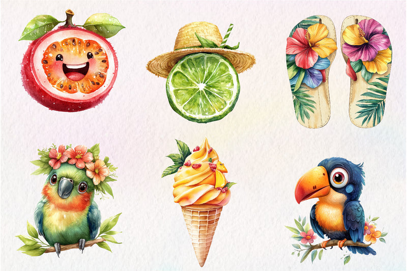Tropical Tropicana Clipart Bundle - CraftNest - Digital Crafting and Art