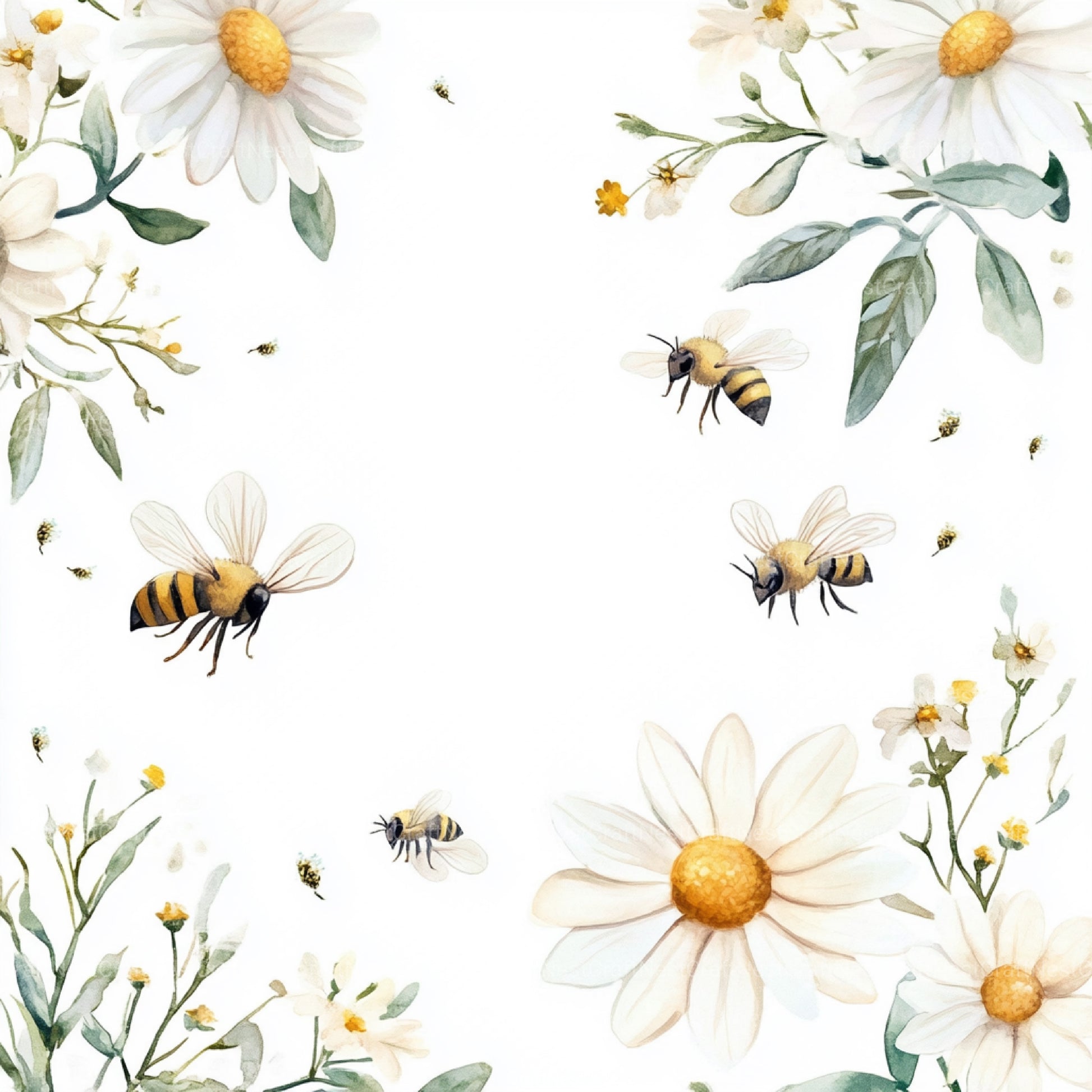 Lovely Bee Digital Paper - CraftNest - Digital Crafting and Art