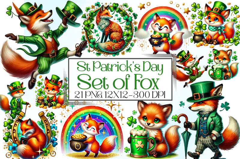 Fox St. Patrick's Day Clipart Bundle - CraftNest - Digital Crafting and Art