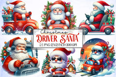 Driver Santa Clipart Bundle - CraftNest - Digital Crafting and Art