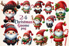 Cute Christmas Gnome Clipart Bundle 7 - CraftNest - Digital Crafting and Art