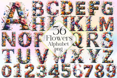 Flower Alphabet Clipart Bundle - CraftNest - Digital Crafting and Art