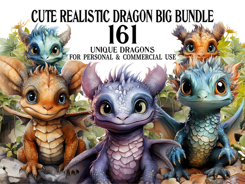 Cute Realistic Dragon Clipart - CraftNest