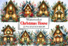 Christmas House Clipart Bundle 4