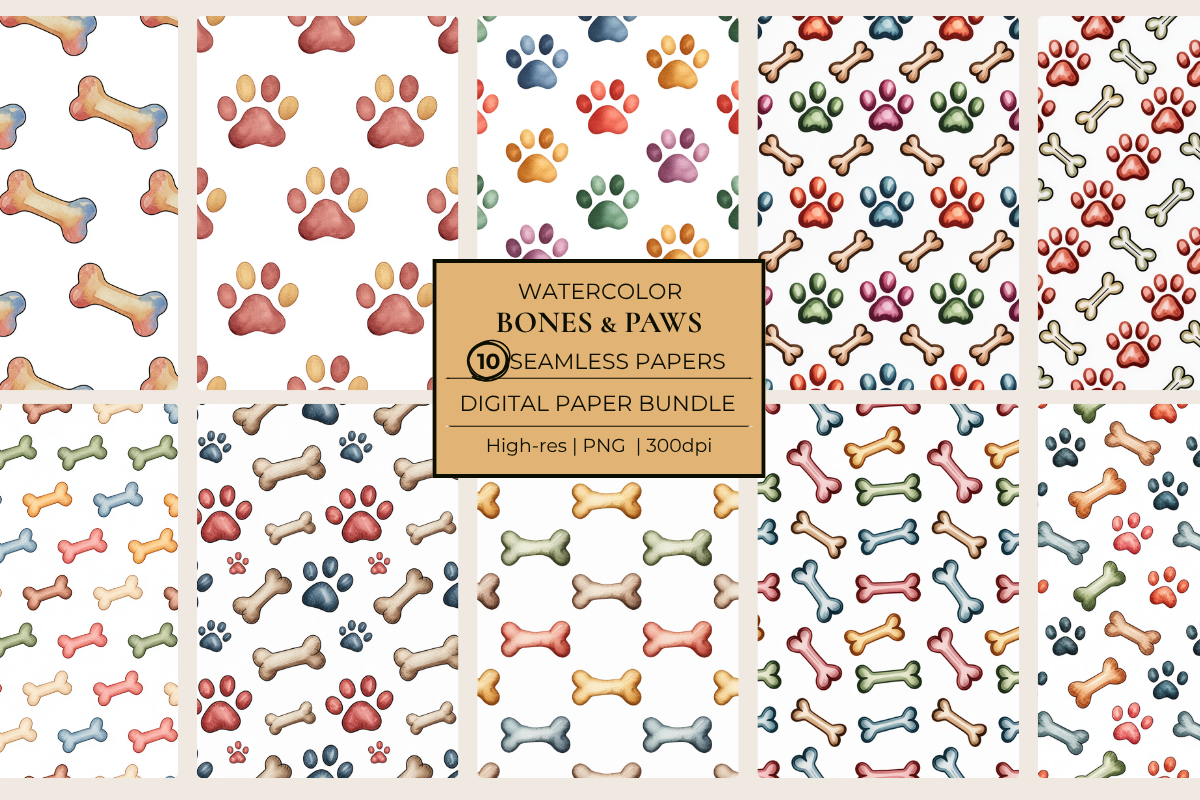 Bones & Paws Seamless Papers