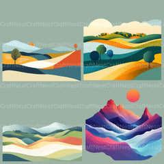 Abstract Landscapes Clipart Bundle - CraftNest - Digital Crafting and Art