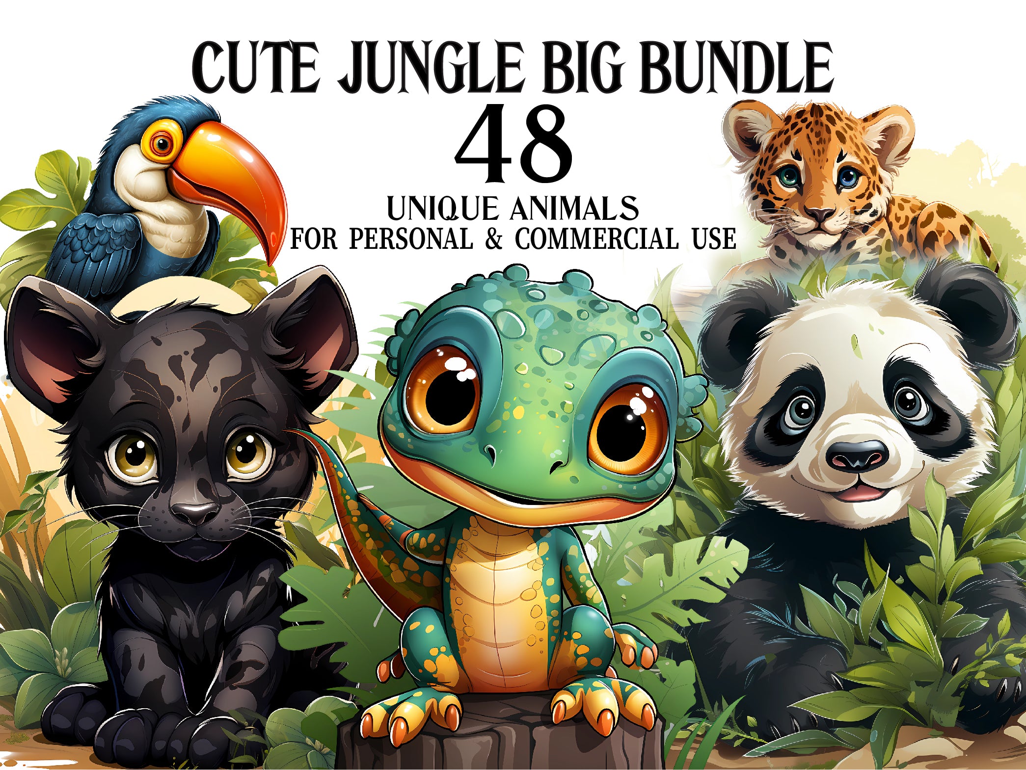 Cute Jungle Clipart - CraftNest