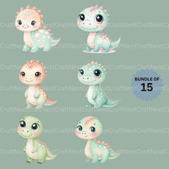Baby Dinosaurs Clipart Bundle - CraftNest - Digital Crafting and Art