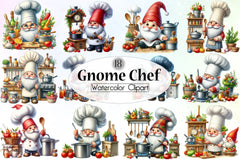 Gnome Chef Clipart Bundle - CraftNest - Digital Crafting and Art