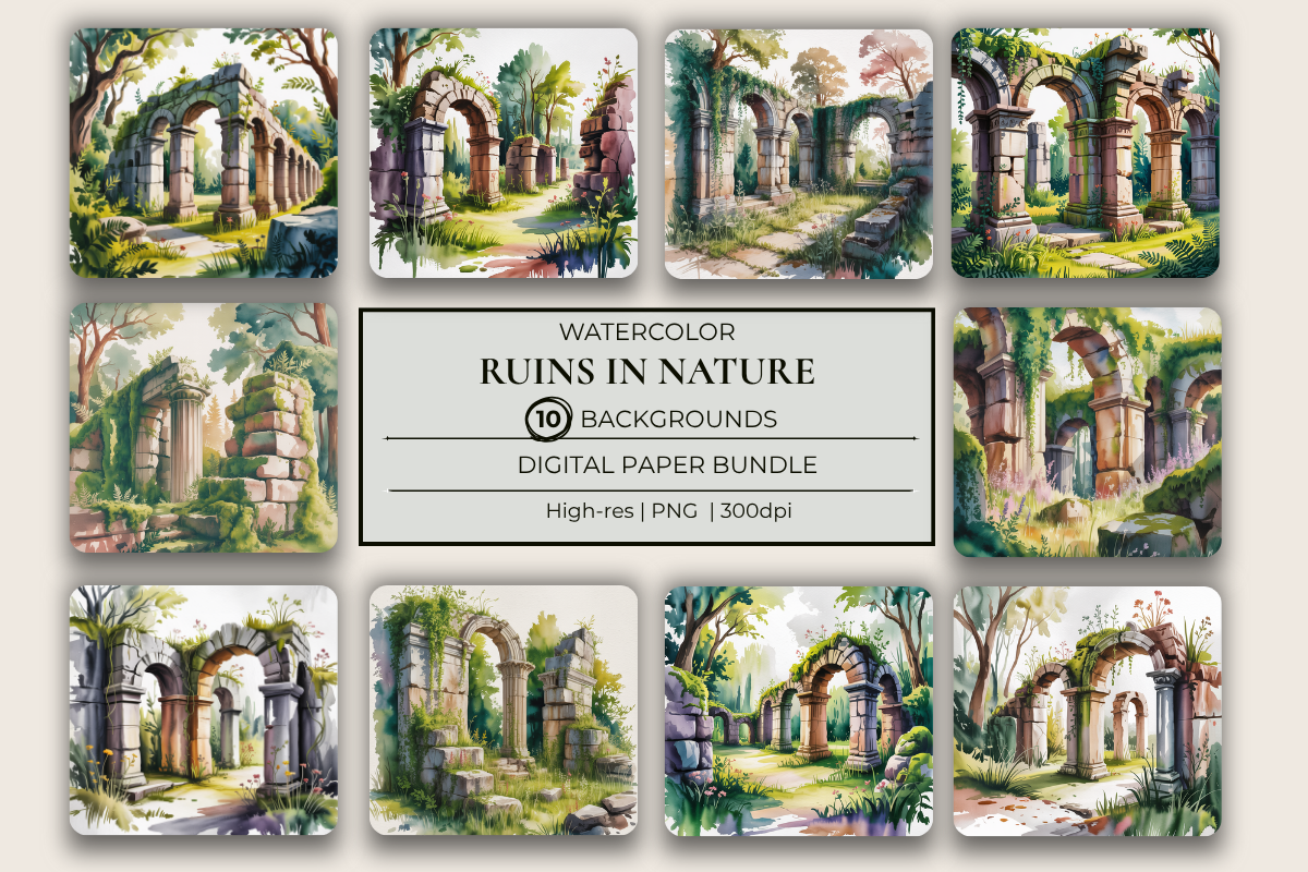 Ruins in Nature Background Papers