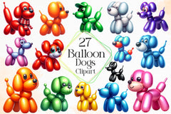 Funny Balloon Dogs Clipart Bundle 4 - CraftNest - Digital Crafting and Art