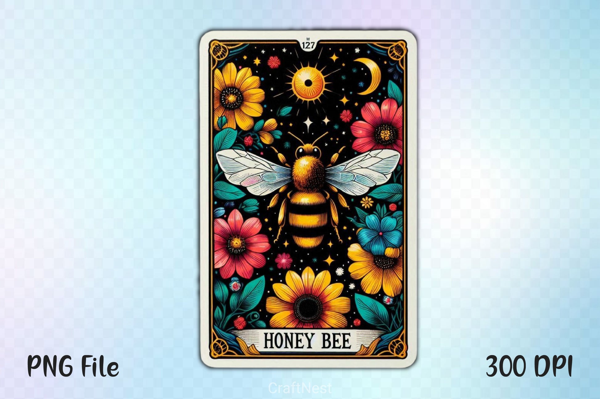 Honey Bee Tarot Card Clipart Bundle 10 - CraftNest - Digital Crafting and Art