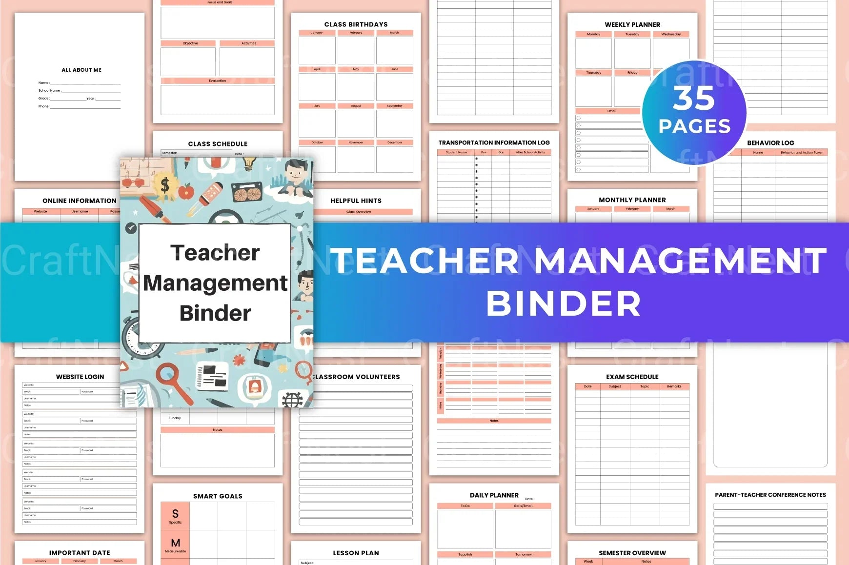 Teacher Management Binder for Effective Classroom Organization - CraftNest - Digital Crafting and Art