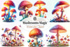 Colorful Mushrooms Clipart Bundle