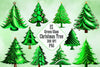 Green Glam Christmas Tree Clipart Bundle