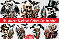 Halloween Skeleton Coffee Clipart Bundle - CraftNest - Digital Crafting and Art