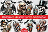 Halloween Skeleton Coffee Clipart Bundle