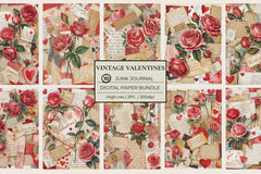 Vintage Valentines Junk Journal Papers - CraftNest - Digital Crafting and Art