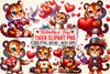 Valentine's Day Tiger Clipart Bundle