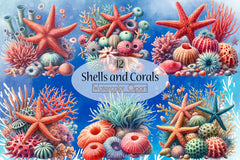 Shells & Corals Clipart Bundle - CraftNest - Digital Crafting and Art