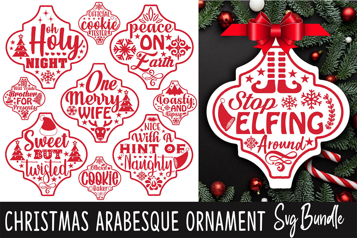 Christmas Arabesque Ornament SVG Bundle 3 - CraftNest - Digital Crafting and Art