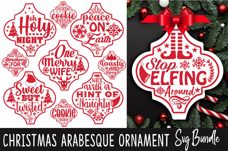 Christmas Arabesque Ornament SVG Bundle 3 - CraftNest - Digital Crafting and Art