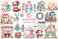Pastel Christmas Clipart Bundle 2 - CraftNest - Digital Crafting and Art
