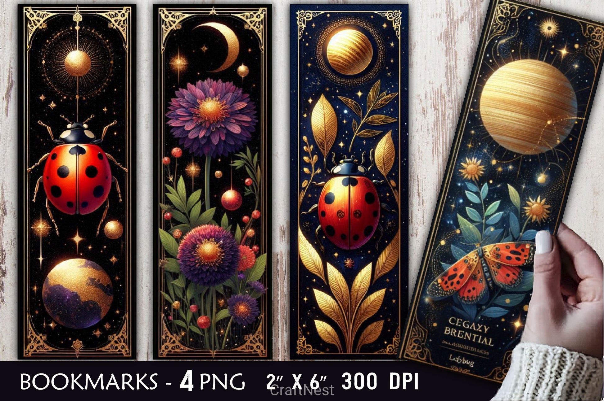 Dark Academia Botanical Ladybug Clipart Bundle - CraftNest - Digital Crafting and Art