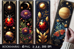 Dark Academia Botanical Ladybug Clipart Bundle - CraftNest - Digital Crafting and Art