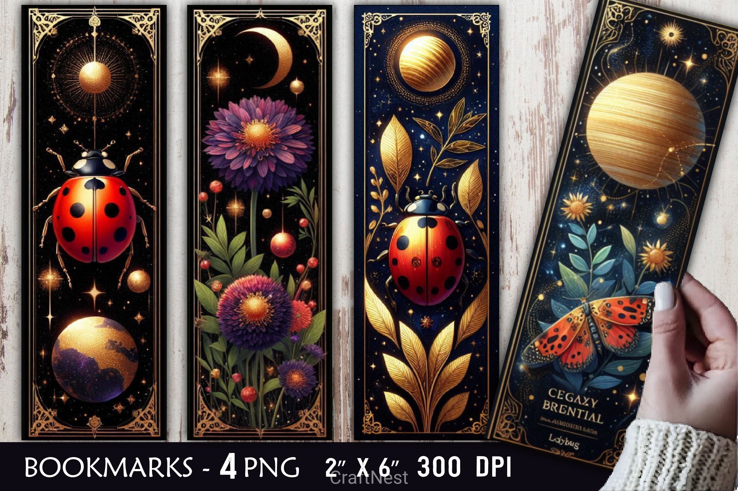 Dark Academia Botanical Ladybug Clipart Bundle - CraftNest - Digital Crafting and Art