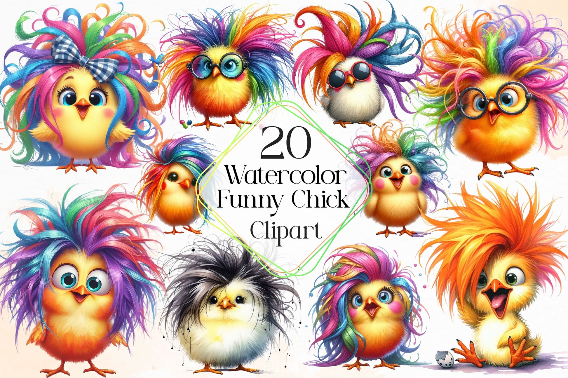 Funny Chick Clipart Bundle 3 - CraftNest - Digital Crafting and Art