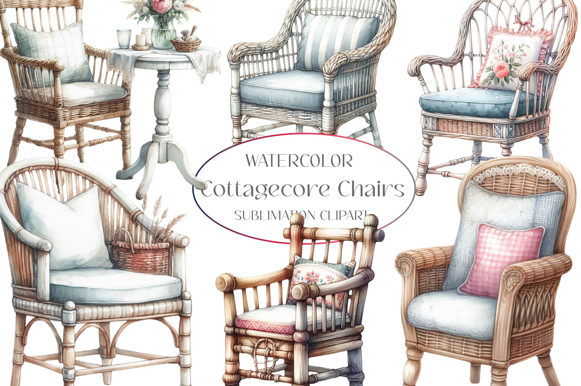 Cottagecore Chairs Clipart Bundle - CraftNest - Digital Crafting and Art