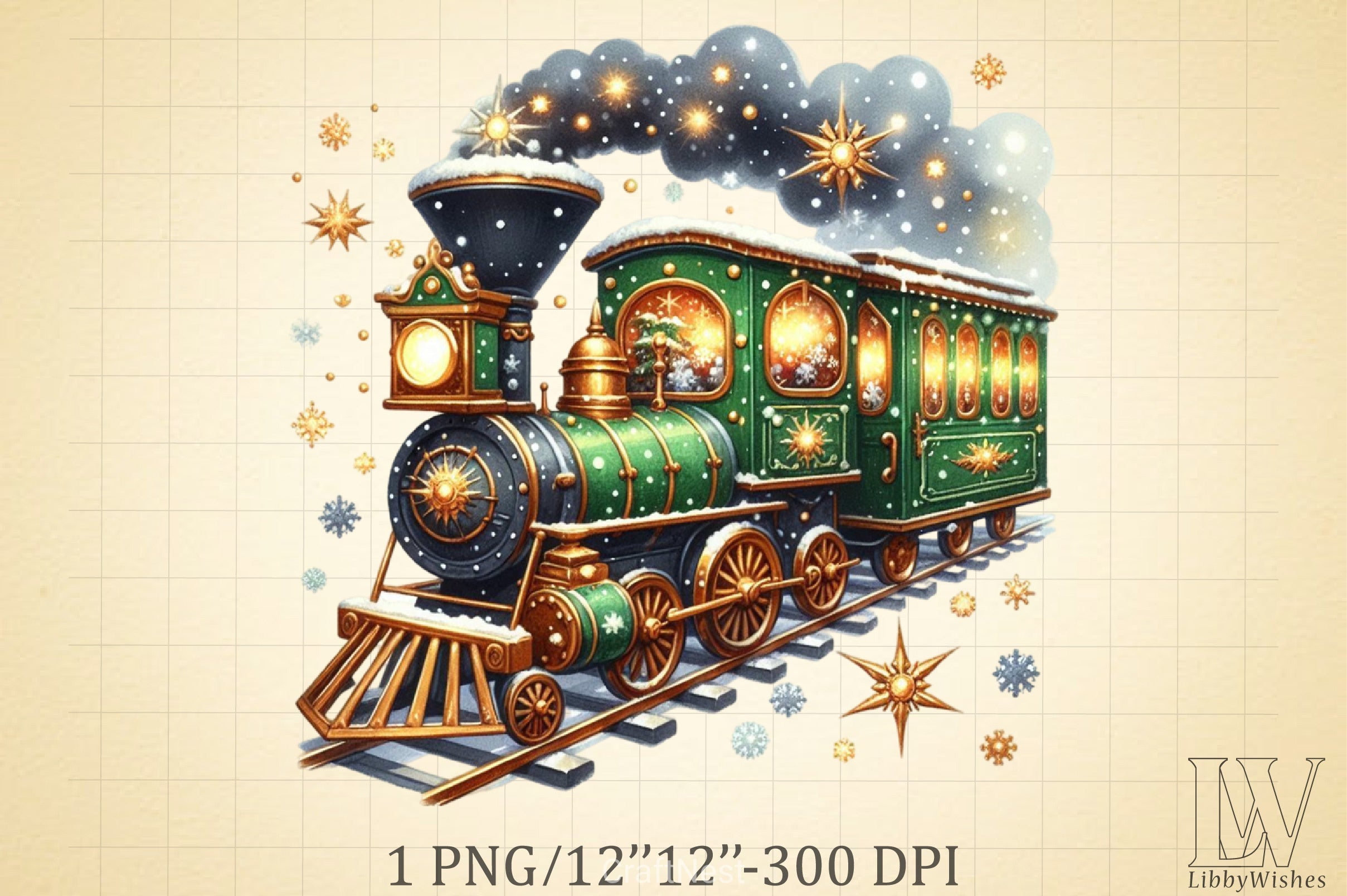 Christmas Train Clipart Bundle - CraftNest - Digital Crafting and Art