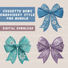 Embroidery Style Bows Clipart Bundle