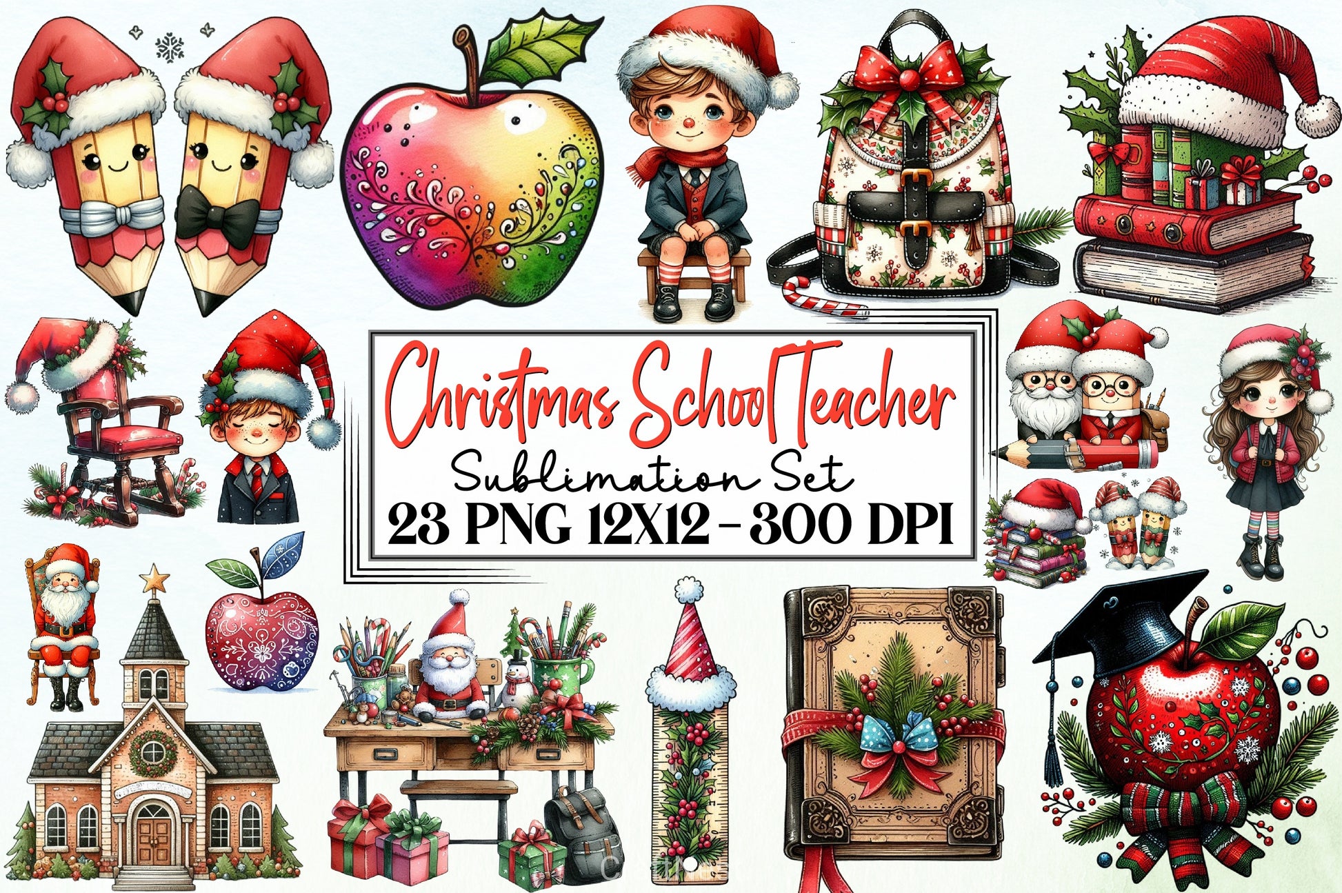 Christmas Teacher Clipart Bundle - CraftNest - Digital Crafting and Art