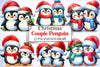 Christmas Penguin Couple Clipart Bundle