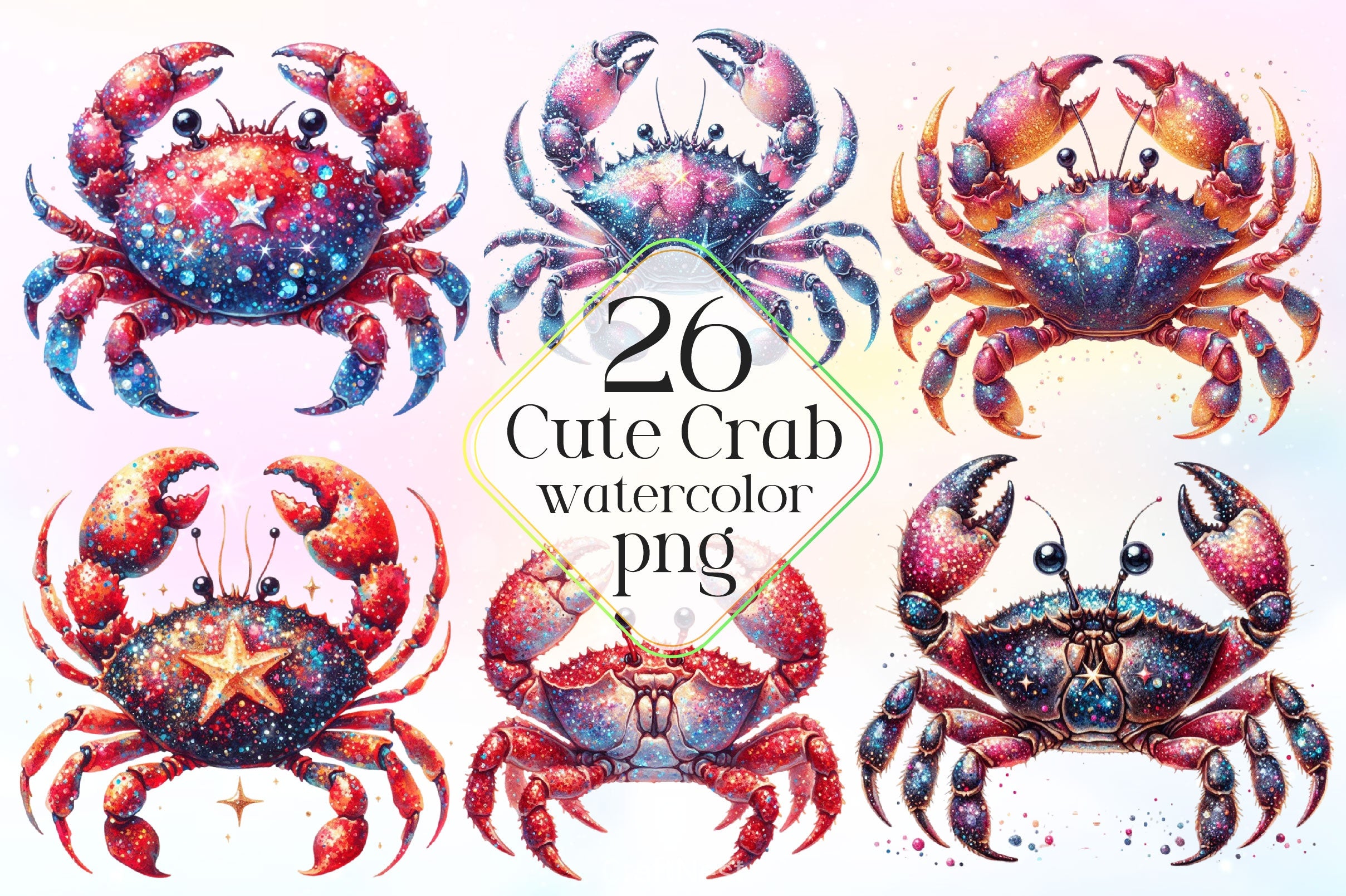 Cute Crab Clipart Bundle 2 - CraftNest - Digital Crafting and Art