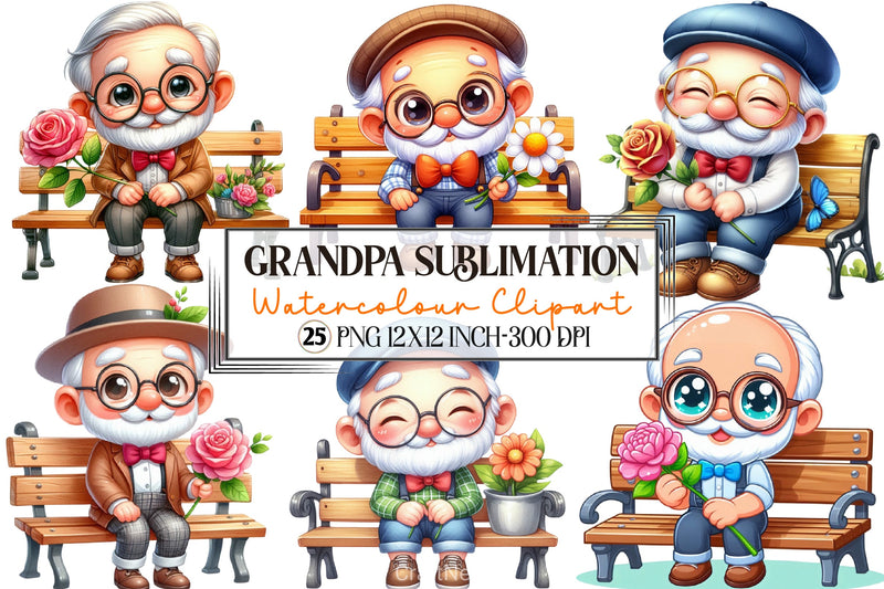 Grandpa Clipart Bundle - CraftNest - Digital Crafting and Art