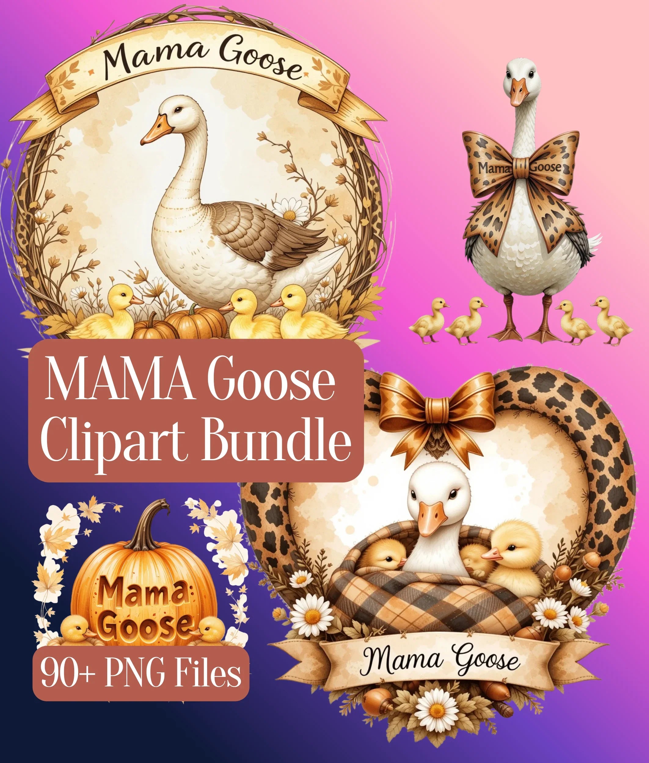 MAMA Goose Clipart Bundle - CraftNest - Digital Crafting and Art
