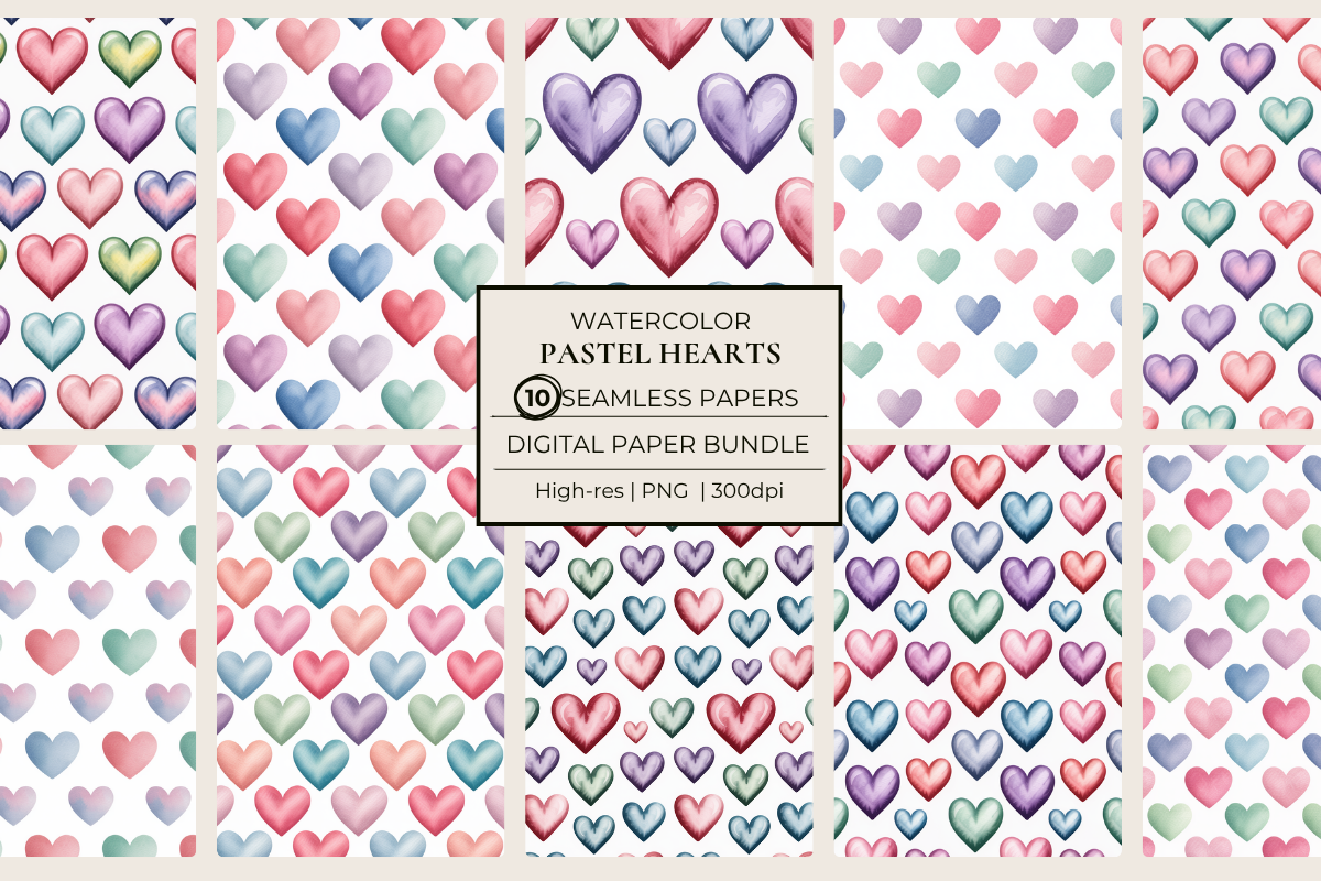Pastel Hearts Seamless Papers