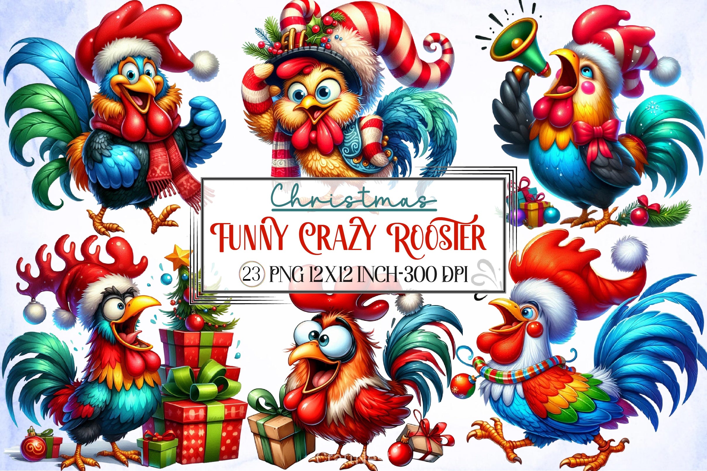 Funny Rooster Clipart Bundle - CraftNest - Digital Crafting and Art