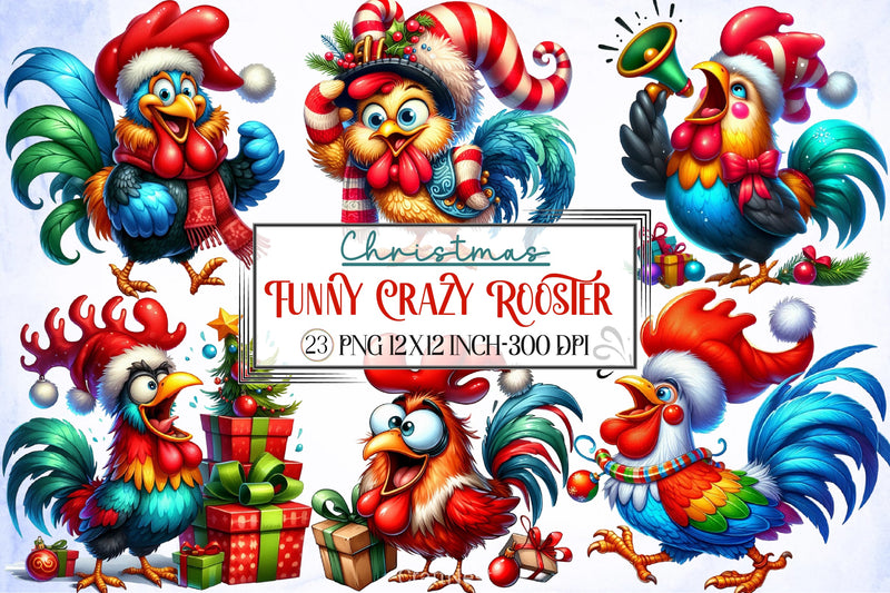 Funny Rooster Clipart Bundle - CraftNest - Digital Crafting and Art