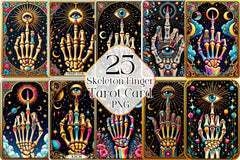 Funny Tarot Card With Skeleton Finger Clipart Bundle - CraftNest - Digital Crafting and Art