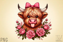 Highland Cow Valentine Clipart Bundle 5 - CraftNest - Digital Crafting and Art