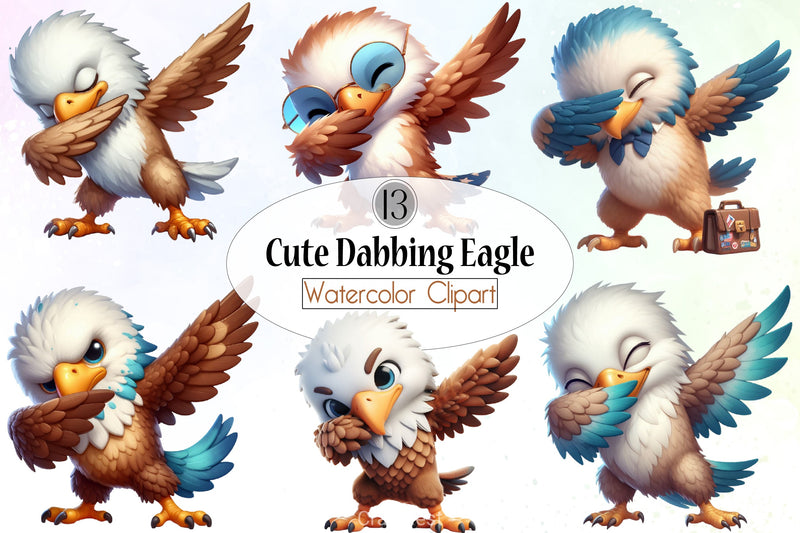 Cute Dabbing Eagle Clipart Bundle - CraftNest - Digital Crafting and Art