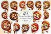 Lion Peeking Around Corner Clipart Bundle